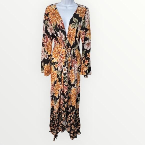 Maaji Glorious Garden Moonbow Maxi Kimono Swim Coverup Tropical Size M Floral - Picture 2 of 16